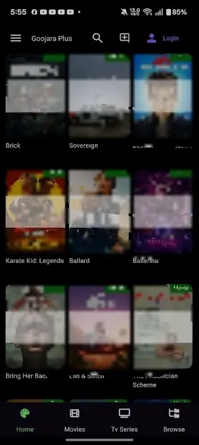 Screenshot of Goojara App